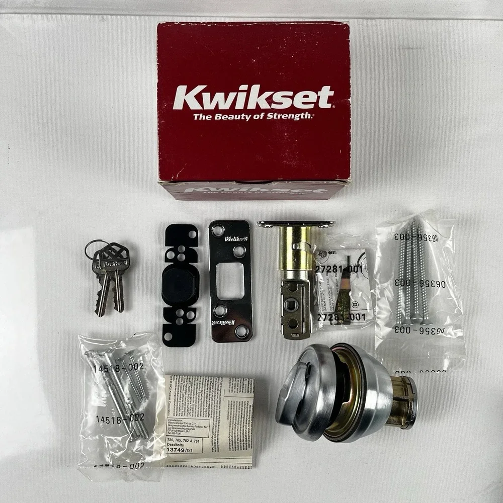 Kwikset 780 26D Deadbolt Single Cylinder  Satin Chrome‎ Smart Key NOS Year 2009